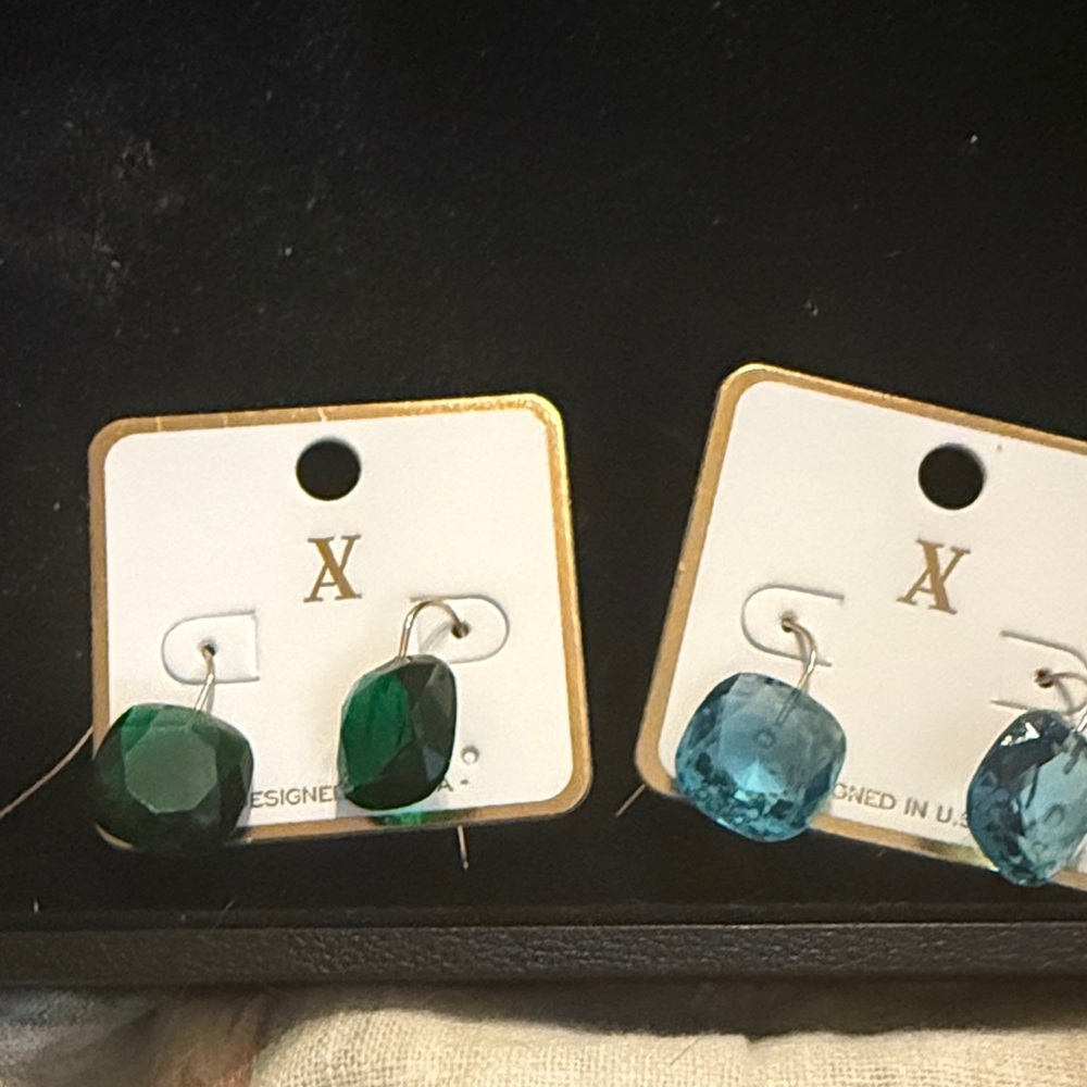 Elegant Green and Blue Earrings